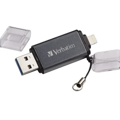 Hot Verbatim Store 'n' Go Dual 64GB USB 3.0 Lightning Flash Drive, Graphite (49301)