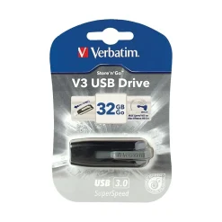 Verbatim Store 'n' Go 32GB USB 3.0 Type A Flash Drive, Black/Gray (49173)