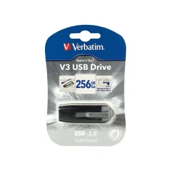Discount Verbatim Store 'n' Go V3 256GB USB 3.0 Type A Flash Drive, Black (49168)