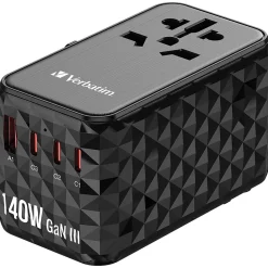 UTA-10 GaN III Universal Travel Adapter 140W – USB-C, USB-A<Verbatim Hot