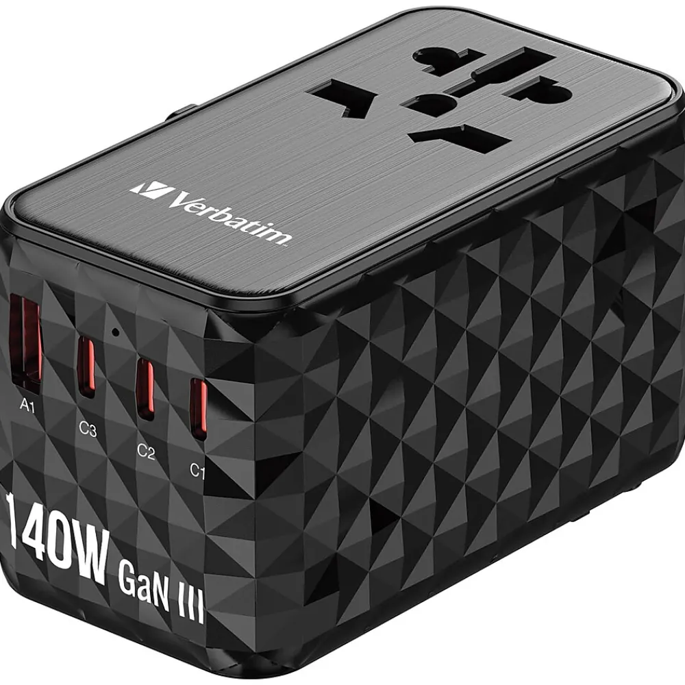 UTA-10 GaN III Universal Travel Adapter 140W – USB-C, USB-A<Verbatim Hot