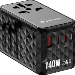 UTA-10 GaN III Universal Travel Adapter 140W – USB-C, USB-A<Verbatim Hot