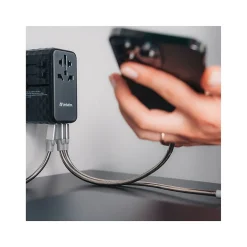 UTA-06 Plastic Travel Power Adapter, Black (32121)<Verbatim Discount