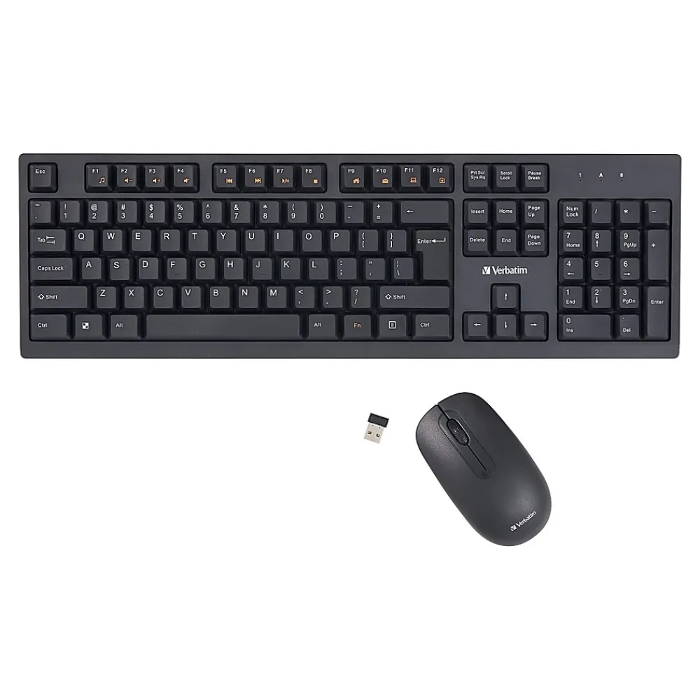 Hot Verbatim Wireless Keyboard and Optical Mouse Combo, Black (70724)