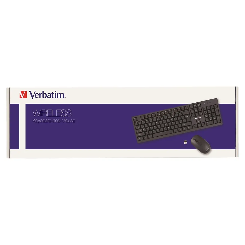 Hot Verbatim Wireless Keyboard and Optical Mouse Combo, Black (70724)
