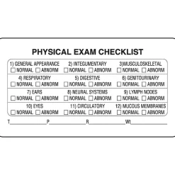 Labels|Medical Arts Press Veterinary Examination Labels, Physical Exam Checklist, White, 1.75 x 3.25 inch, 500 Labels