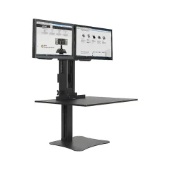 Discount Victor Technology High Rise™ Manual Dual Monitor Standing Desk, 28" W, Laminate Wood (DC350)