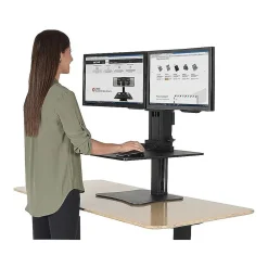 Discount Victor Technology High Rise™ Manual Dual Monitor Standing Desk, 28