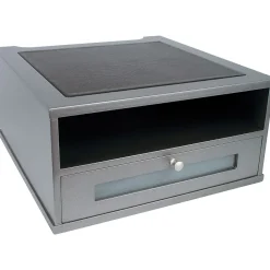 Hot Victor Technology Wood Monitor Riser, (S1175) Classic Silver