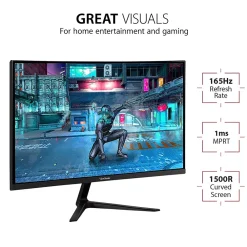 Clearance ViewSonic 27" Curved 165 Hz LCD Gaming Monitor, Black (VX2718-2KPC-MHD)