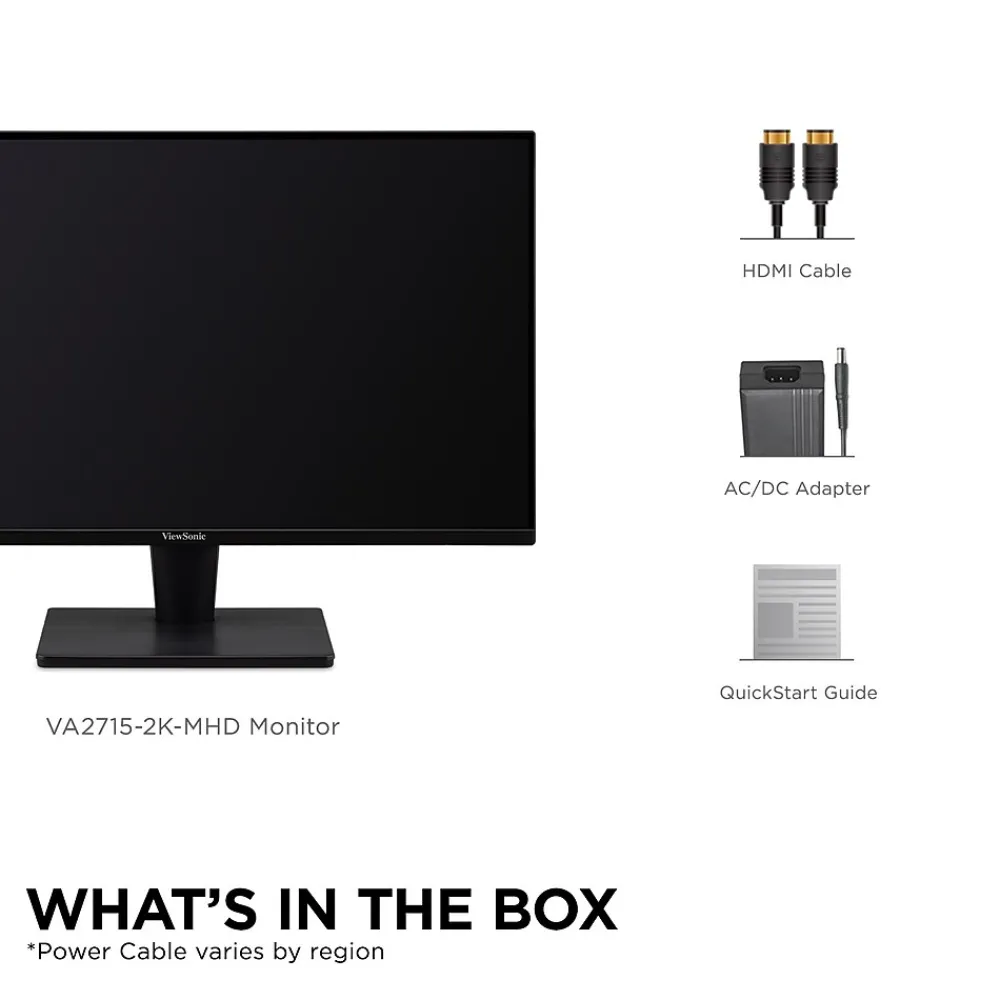 Clearance ViewSonic 27" 75 Hz LED Monitor, Black (VA2715-2K-MHD)