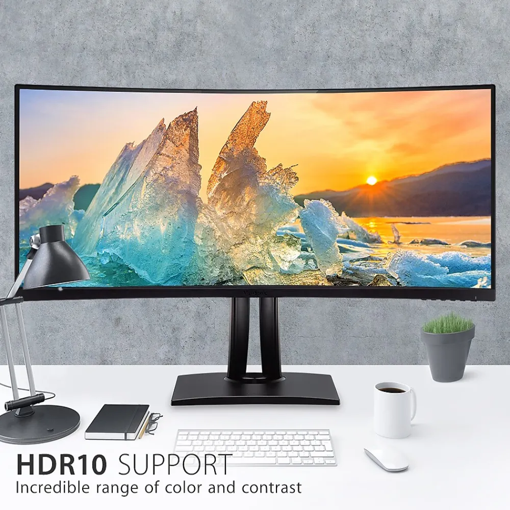 Clearance ViewSonic ColorPro 34" Curved 100 Hz LCD Monitor, Black (VP3481A)