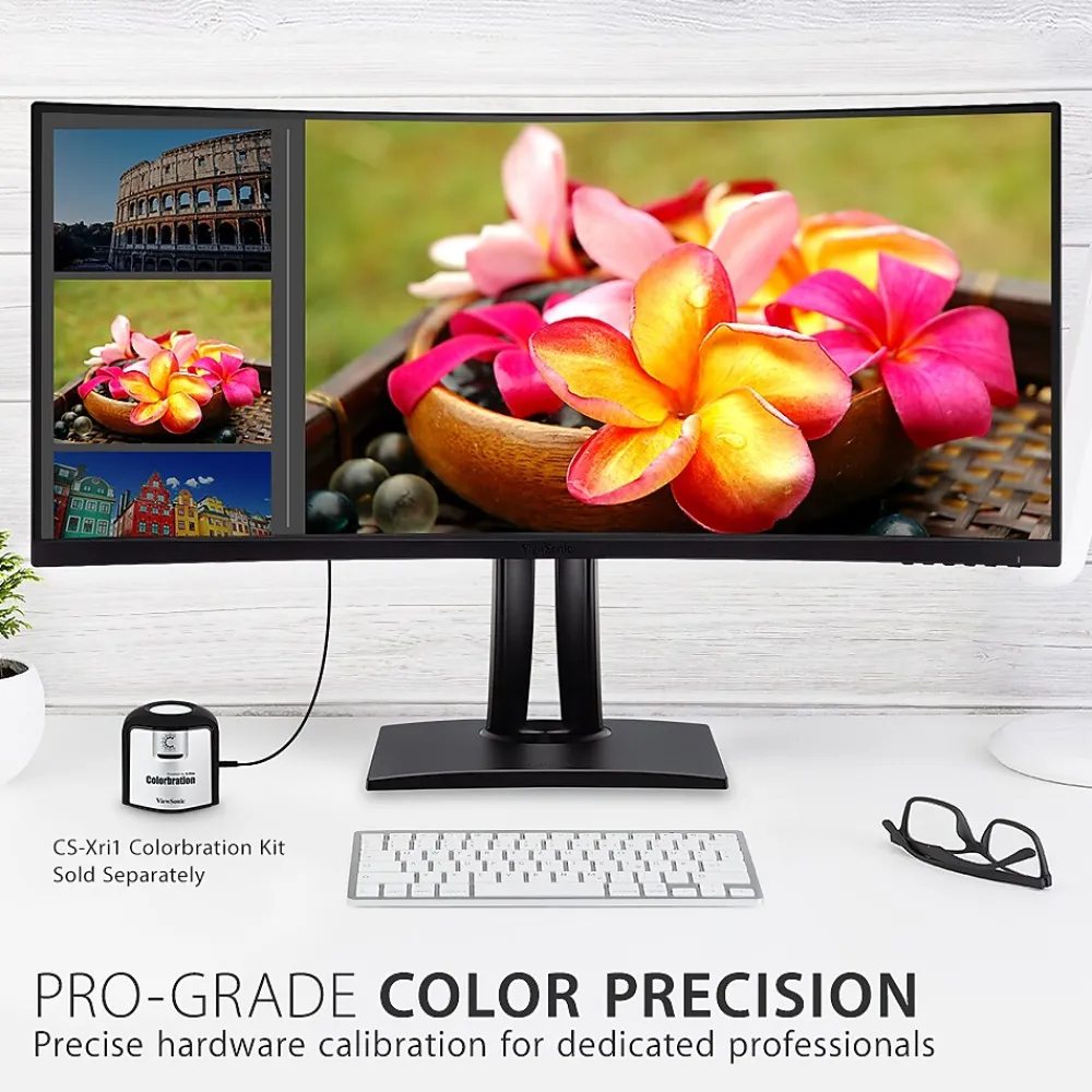 Clearance ViewSonic ColorPro 34" Curved 100 Hz LCD Monitor, Black (VP3481A)