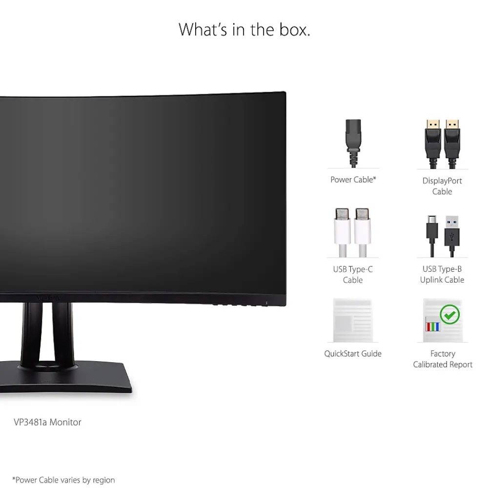 Clearance ViewSonic ColorPro 34" Curved 100 Hz LCD Monitor, Black (VP3481A)