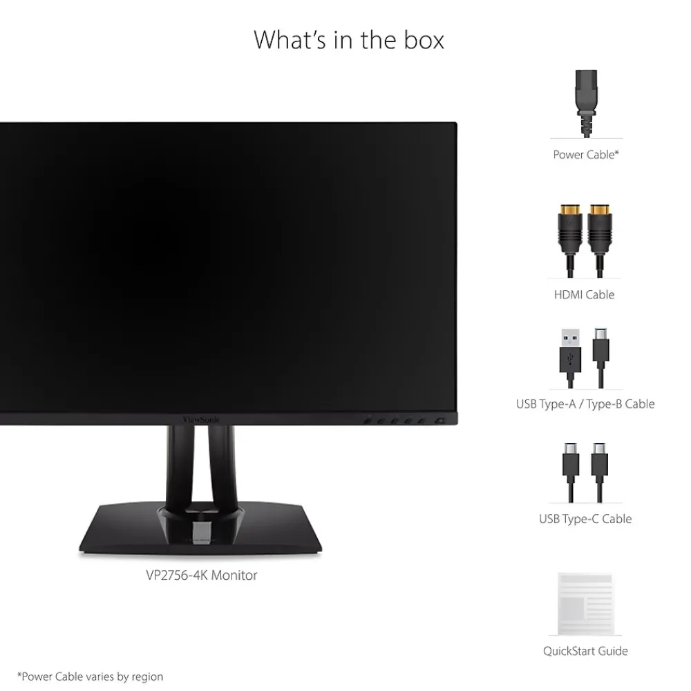 Online ViewSonic ColorPro 27" 4K Ultra HD 60Hz LED Monitor, Black (VP2756-4K)