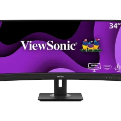 Clearance ViewSonic Ergonomic 34" Curved 100Hz LED Monitor, Black (VG3456C)