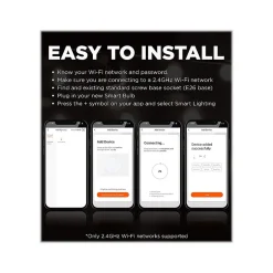 Viribright Wi-Fi 60W Equivalent A19 LED Smart Light Bulb, Multicolor (658102)