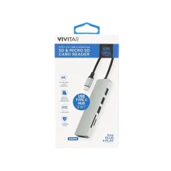 Vivitar Creator Series 6-Port USB-C Hub, Silver (VIVRW7320-NOC-STK-16)