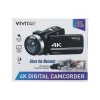 Vivitar DVR E401 42MP 4K Digital Camcorder, Black (DVRE401-BLK-STK-4)