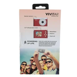 Vivitar Point Shoot Digital Camera, Red (VECXX75-RED-T35-6)