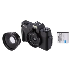 Vivitar VEC XX101 20MP 4K Digital Camera, 0.45X Optical Zoom, Black (VECXX101-BLK-STK-4)