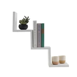 Shelving*V-Light 3-Shelf Wall-Mounted Ladder-Style Unit, 17.25