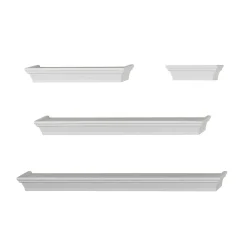 Shelving*V-Light Wall Shelves, White, 4/Pack (VW141003W)