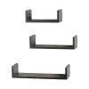Shelving*V-Light Wood Wall-Mounted Shelves, Gray, 3/Pack (VW161011G)