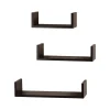 Shelving*V-Light Wood Wall-Mounted Shelves, Espresso, 3/Pack (VW161011E)