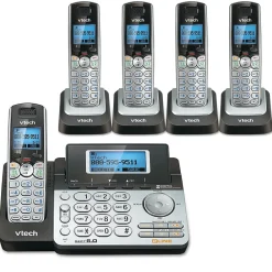 VTech 2 Line 5 handset Cordless Bundle with (1) DS6151 Phone system and (4) DS6101 Handsets