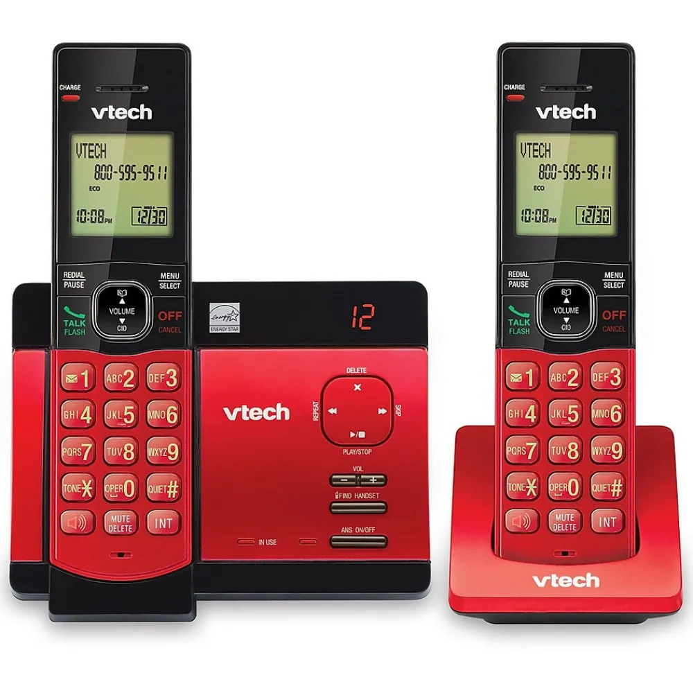 VTech CS5129-26 Cordless Phone, Red/Black (CS5129-26)