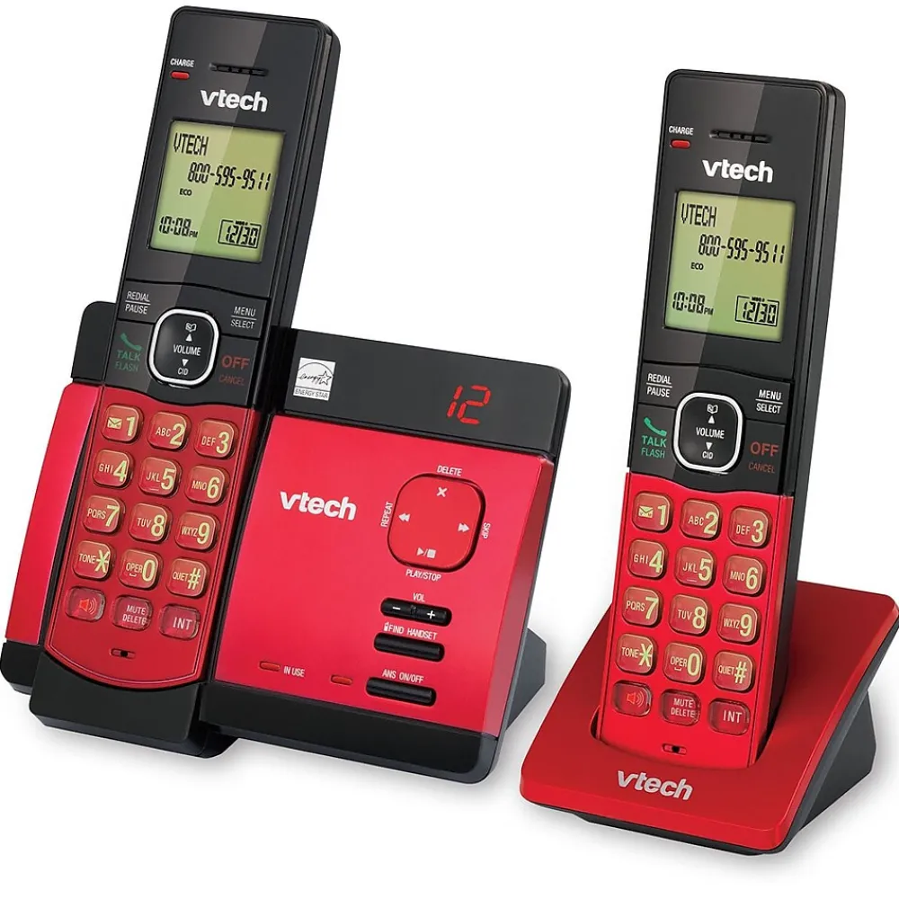 VTech CS5129-26 Cordless Phone, Red/Black (CS5129-26)