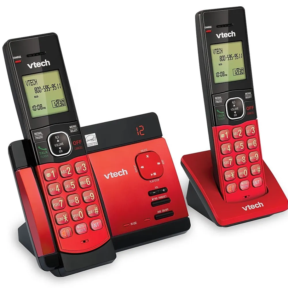 VTech CS5129-26 Cordless Phone, Red/Black (CS5129-26)