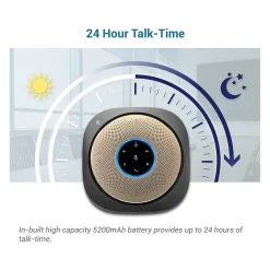 VTech VCS601-2 Cordless Conference Speakerphone, Black/Gold (80-2537-03)