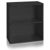 Bookcases*Way Basics 24.7"H Webster 2-Shelf Bookcase Organizer and Modern Eco Storage Shelf Unit, Black Wood Grain (WB-2SHELF-BK)