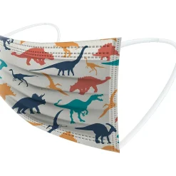 WeCare Disposable Face Masks, Kids, Assorted Dinosaur Designs, 50/Pack (WMN100128)