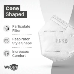 Disposable KN95 Face Mask, Adult, White, 20 Masks/Box, 50 Boxes/Pack (TBN202737)<WeCare Online