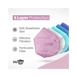 WeCare Disposable KN95 Face Mask, Adult, Pink, 20 Masks/Box, 3 Boxes/Pack (TBN203229)