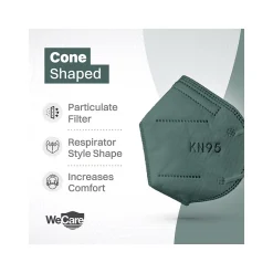 Disposable KN95 Face Mask, Adult, Dark Green, 20 Masks/Box, 3 Boxes/Pack (TBN203227)<WeCare Best