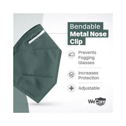 Disposable KN95 Face Mask, Adult, Dark Green, 20 Masks/Box, 3 Boxes/Pack (TBN203227)<WeCare Best