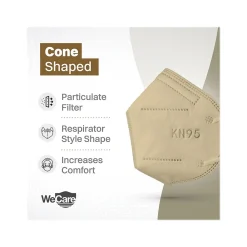 WeCare Earth Tones Disposable KN95 Fabric Face Masks, One Size, Assorted Colors, 20/Pack (WMN100126)