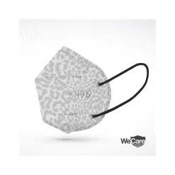 WeCare Leopard Print Disposable KN95 Fabric Face Masks, One Size, Assorted Colors, 20/Pack, 3 Packs/Carton (TBN203256)