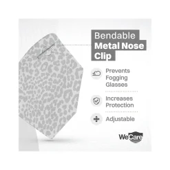 WeCare Leopard Print Disposable KN95 Fabric Face Masks, One Size, Assorted Colors, 20/Pack (WMN100121)