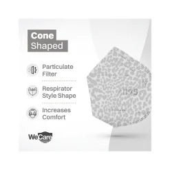 WeCare Leopard Print Disposable KN95 Fabric Face Masks, One Size, Assorted Colors, 20/Pack, 50 Packs/Carton (TBN203260)