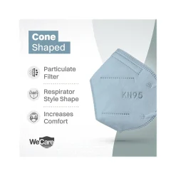 WeCare Ocean Tones Disposable KN95 Fabric Face Masks, One Size, Assorted Colors, 20/Pack, 3 Packs/Carton (TBN203257)