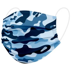 WeCare 3-ply Disposable Face Masks, Adult, Blue Camo/White Camo, 50/Box (WMN100068)