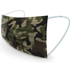 WeCare 3-ply Disposable Face Mask, Individually Wrapped, Adult, Green Camo, 50/Box (WMN100019)