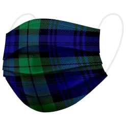 WeCare 3-ply Disposable Face Mask, Kids, Green Plaid, 50/Box (WMN100049)