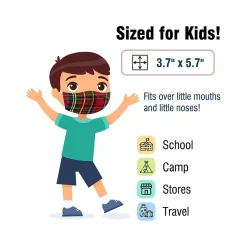 WeCare 3-ply Disposable Face Mask, Kids, Plaid, 50/Box (WMN100051)