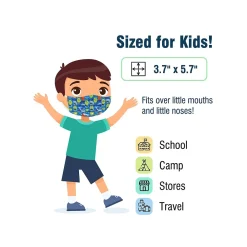 WeCare 3-ply Disposable Face Masks, Individually Wrapped, Kids, Multicolor, 50/Box (WMN100084)